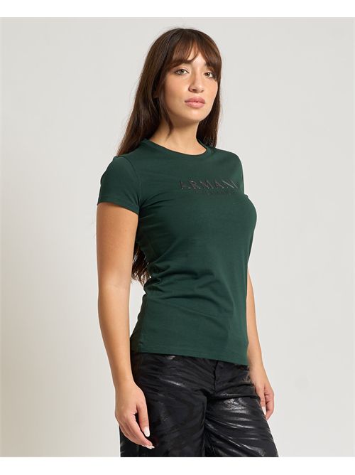 AX women's crew neck T-shirt with logo ARMANI EXCHANGE | XW001388-AF10356U7304